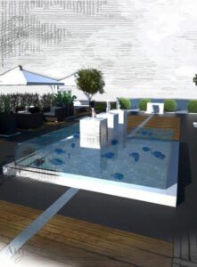 Projekt ogrodu na dachu hotelu